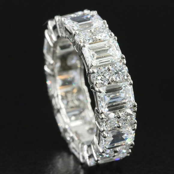 GIA certified 7.26ct platinum eternity ring ft D-E VVS labgrown diamonds - Picture 3 of 9